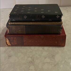 Antique decorative book stack cofee table books sweet  books tallest 8” (17)